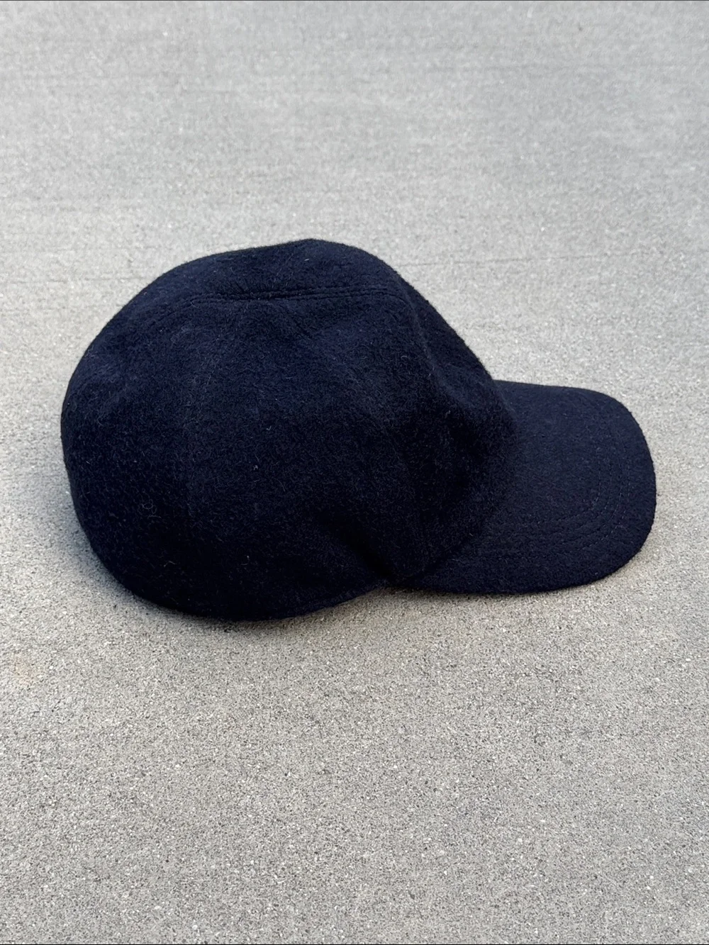 Men’s Italian-made Black Wool Earflap Baseball Cap